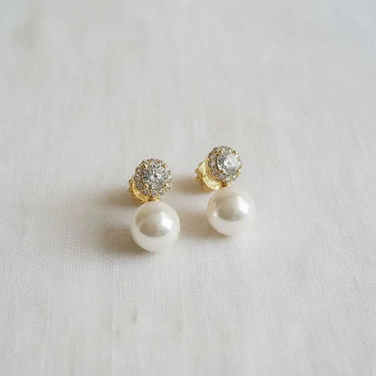 Elegant Pearl and Gemstone Drop Earrings