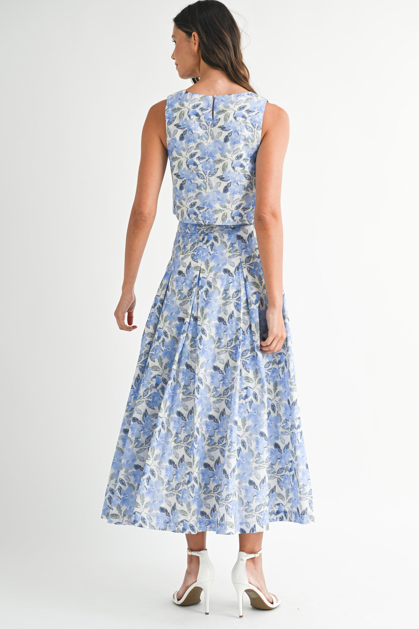 Floral Print Square Neck Crop Top