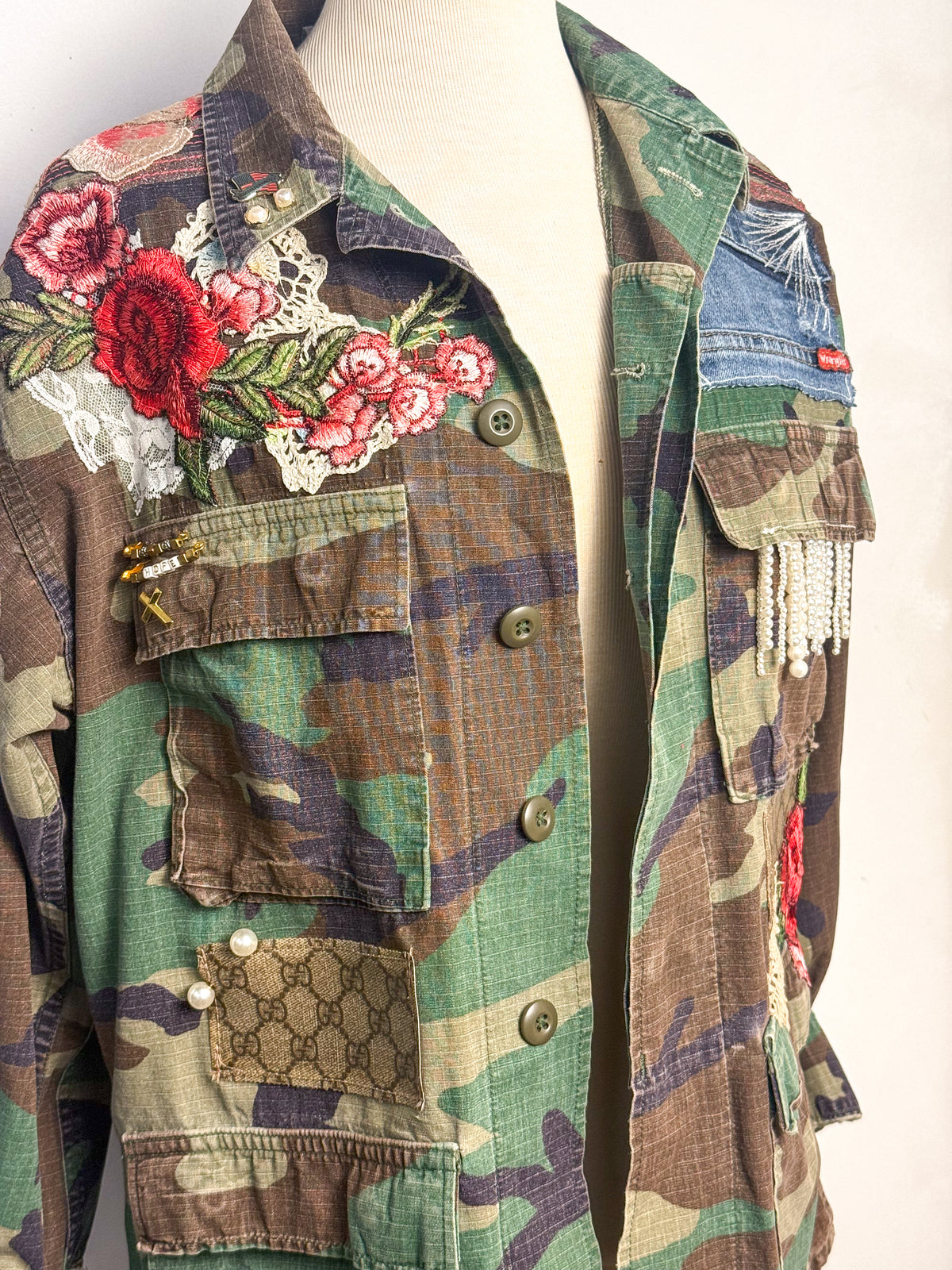 Wild Bloom — One-of-a-Kind Upcycled Military Jacket