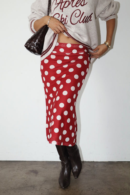Bold Polka Dot Maxi Skirt