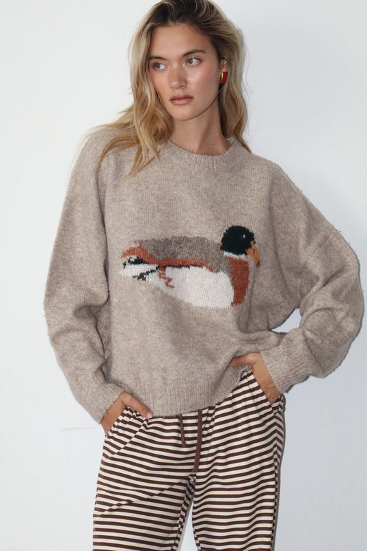 Bailey Rose Duck Graphic Knit Sweater