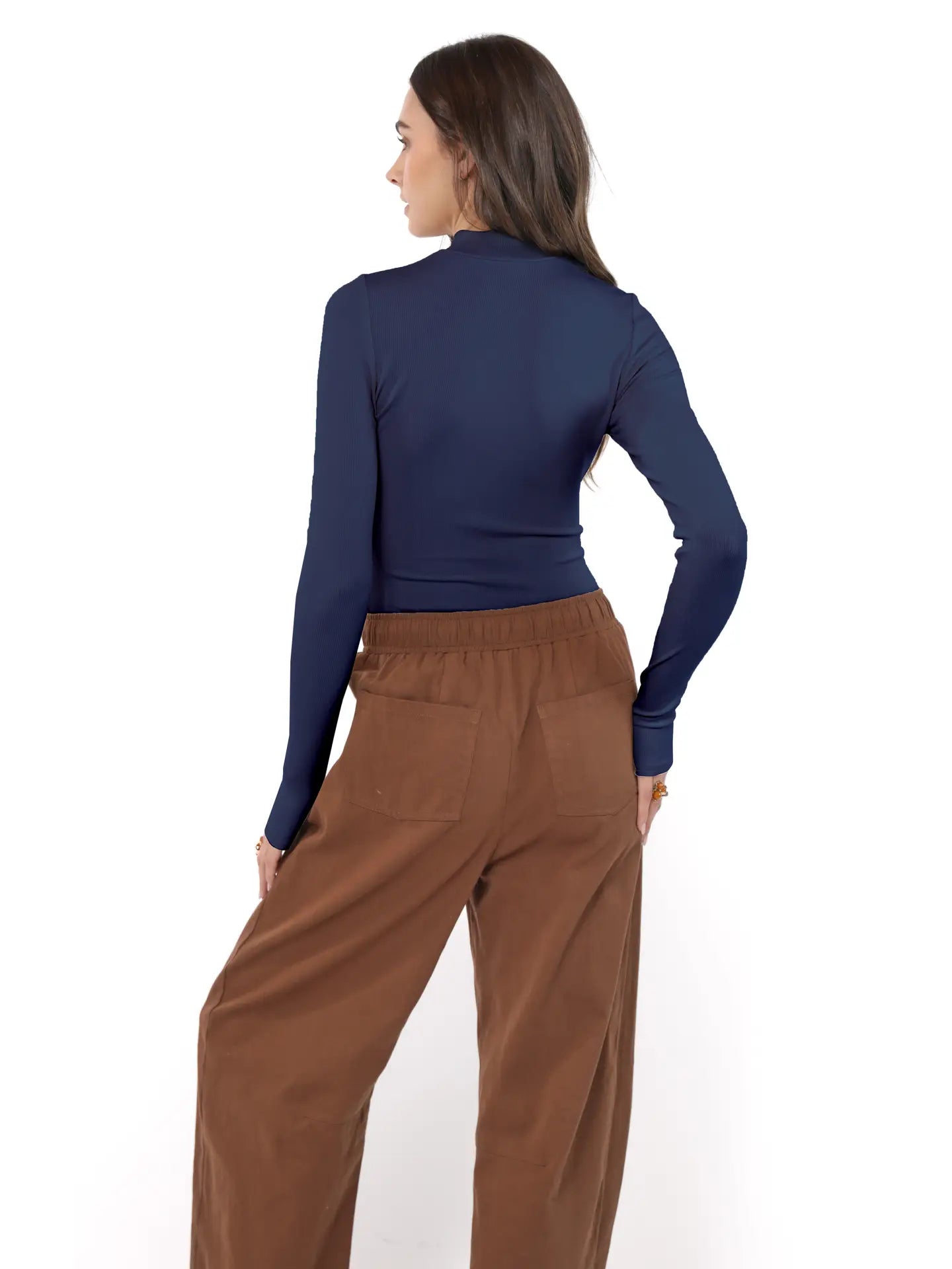Sadie and Sage Ronan Mock Neck Top with Thumbhole