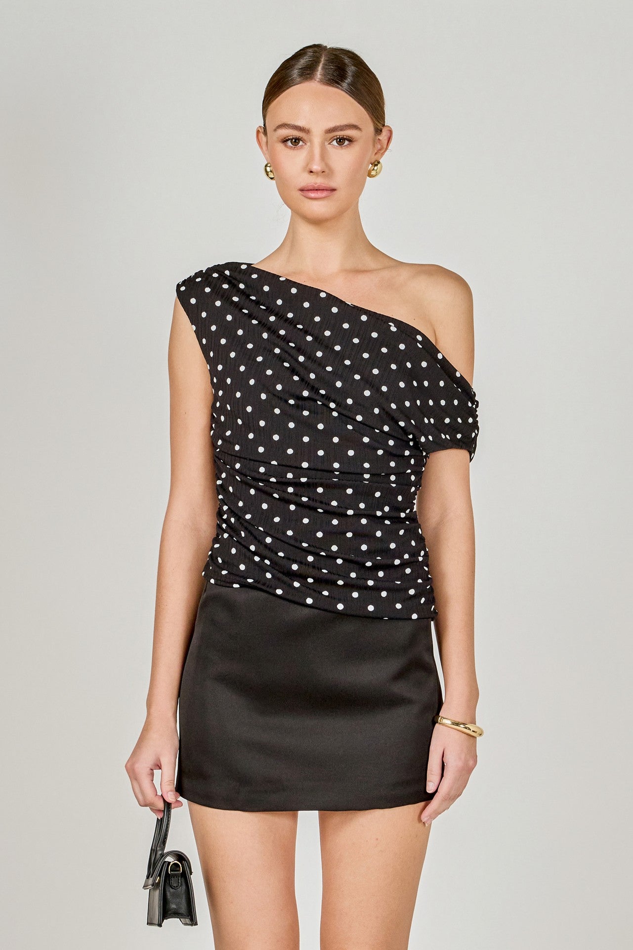 Asymmetrical Polka Dot Top