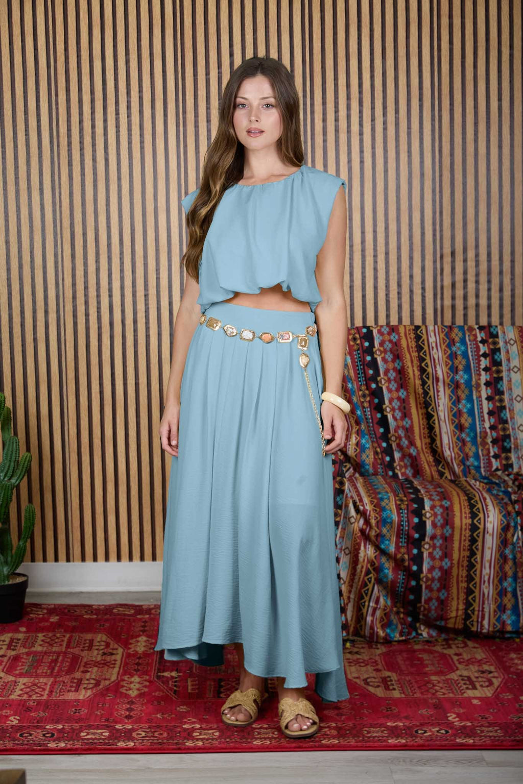 Pleated Midi Skirt