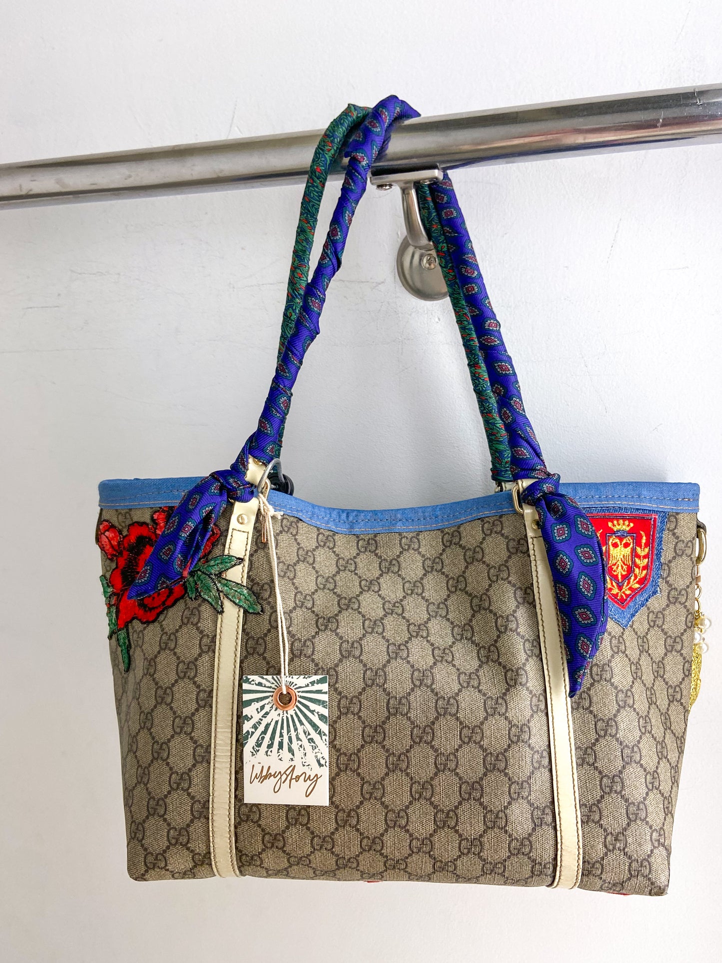 OOAK VINTAGE GUCCI PURSE WITH FLORAL TIGERS