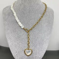 Shell Heart Charm 18K Gold Plated S.Steel Necklace