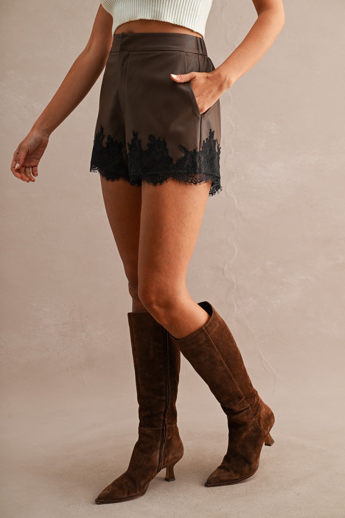 Lucky Find Leather Shorts
