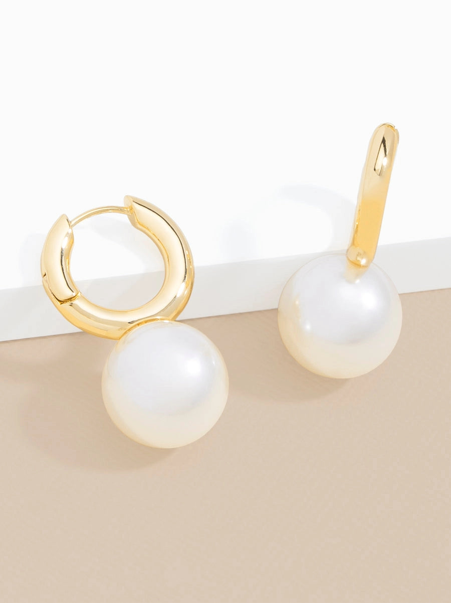 Zenzii Pearl Drop Huggie Earring