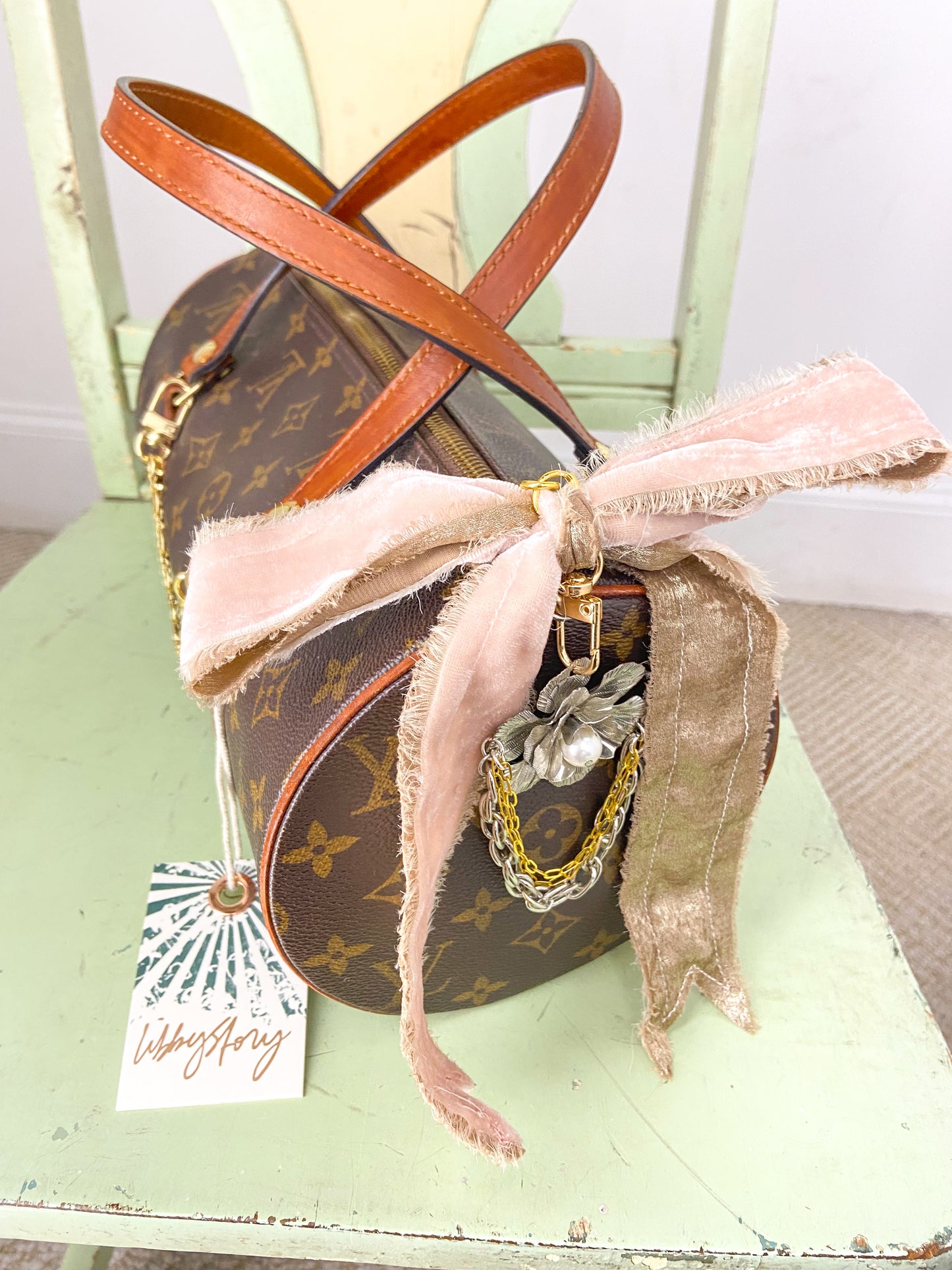 OOAK Authentic Vintage LV Papillon 30 Purse with Charms