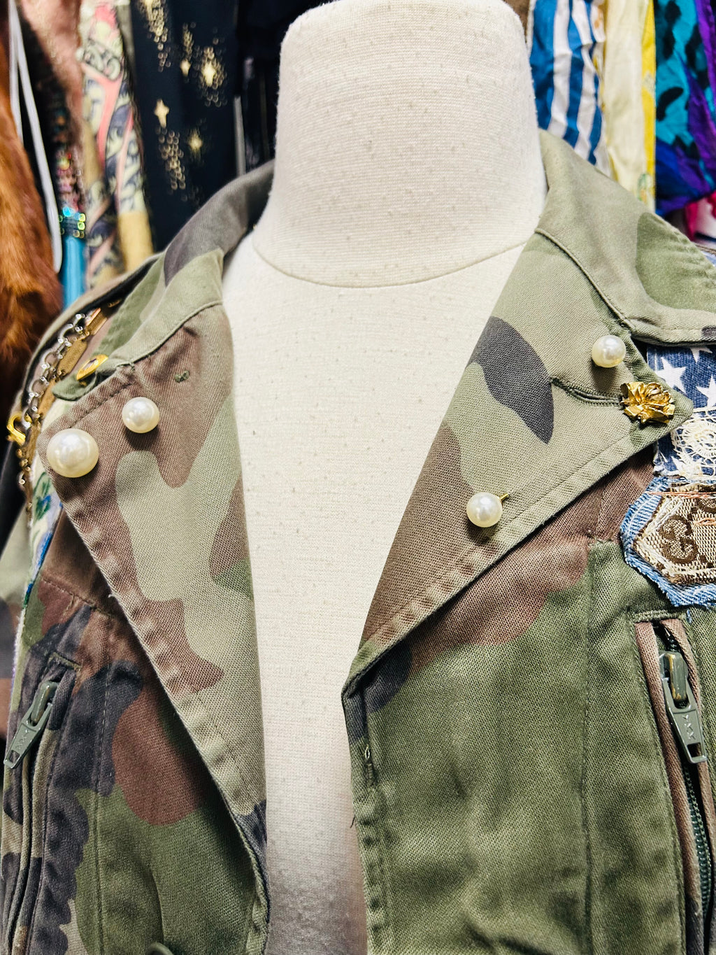 OOAK Vintage Military Scarf/Remix Jacket