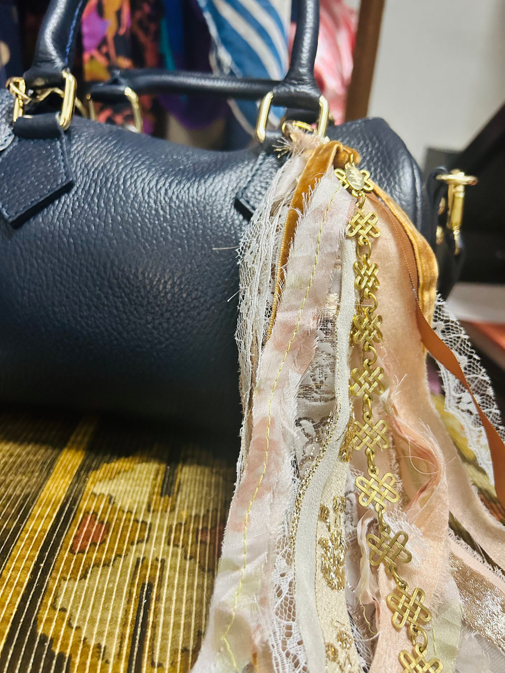 OOAK Velvet Peach Bag/Boot Charm