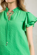 THML FLUTTER SLEEVE FLOWER PRINT TOP