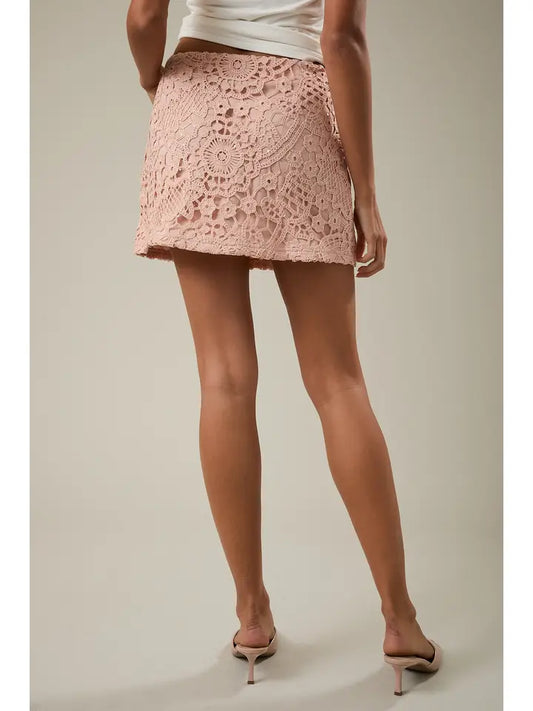Low Waist Lace Mini Skirt
