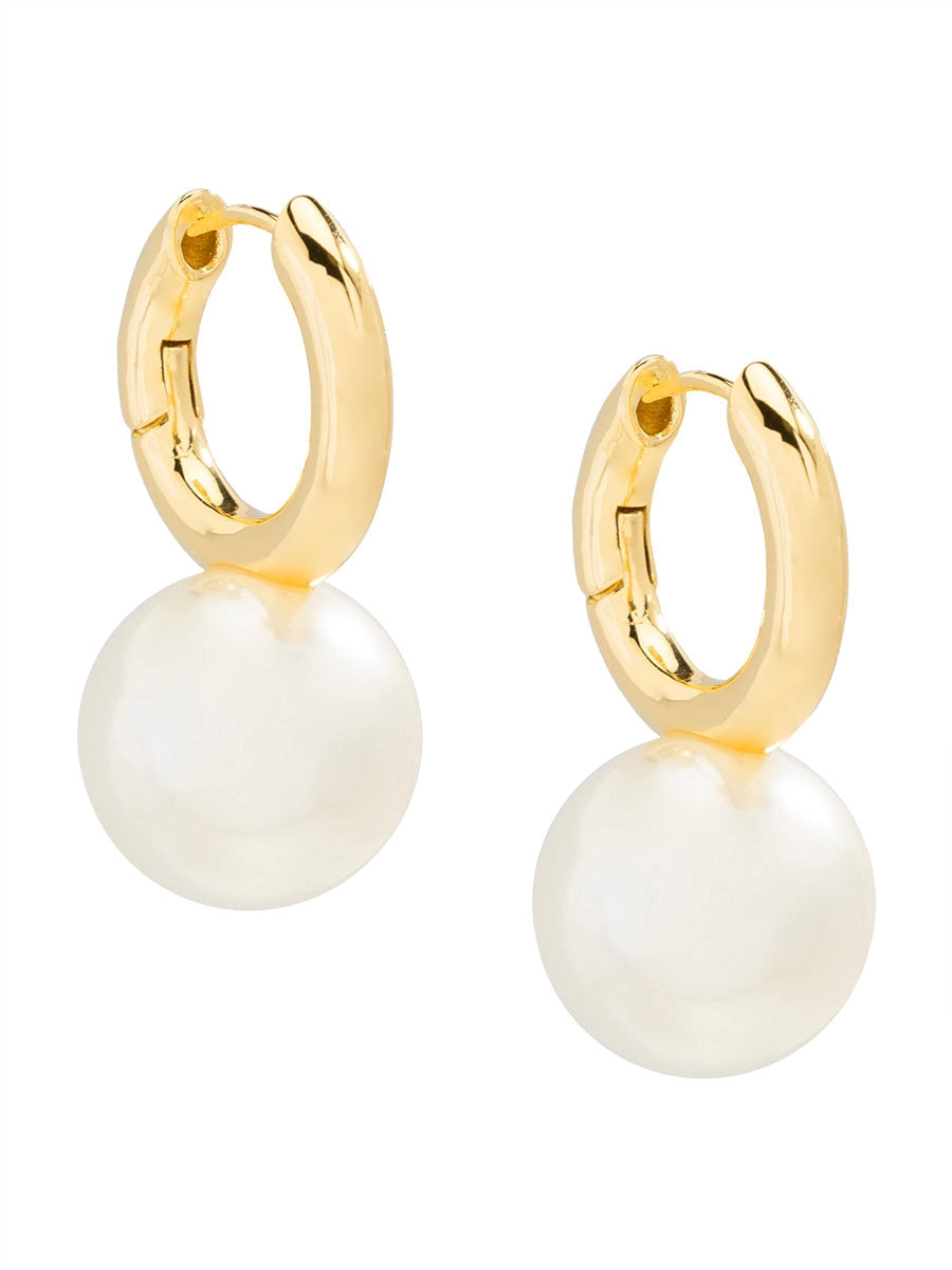 Zenzii Pearl Drop Huggie Earring