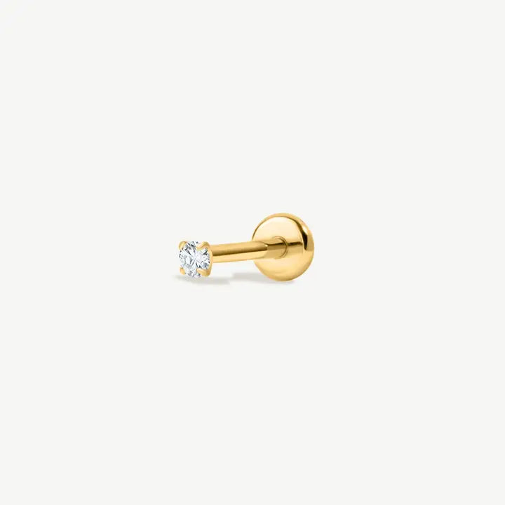 Aiti 2mm Solitaire Cz Flat Back Stud