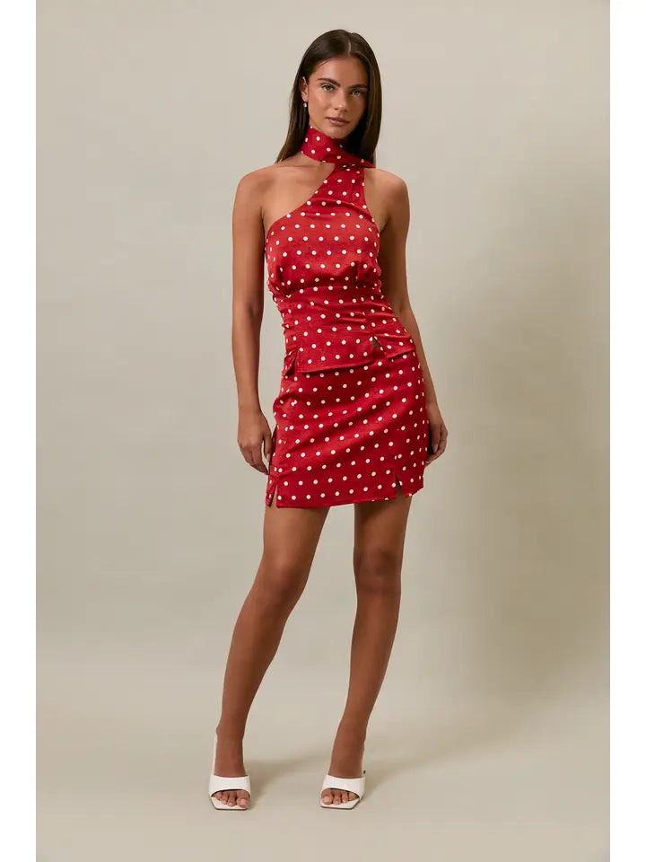 Halter Neckline Polka Dot Top