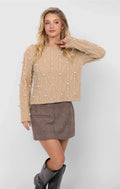 Sadie and Sage Darla Pearl Embellished Sweater