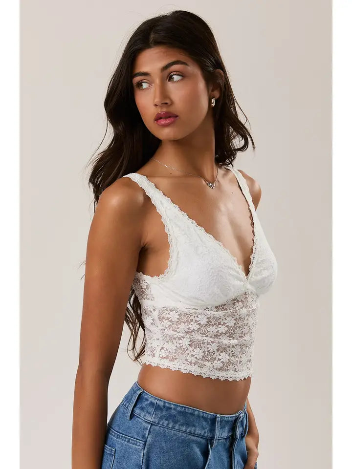 Lace Tank Top with Trim Detail