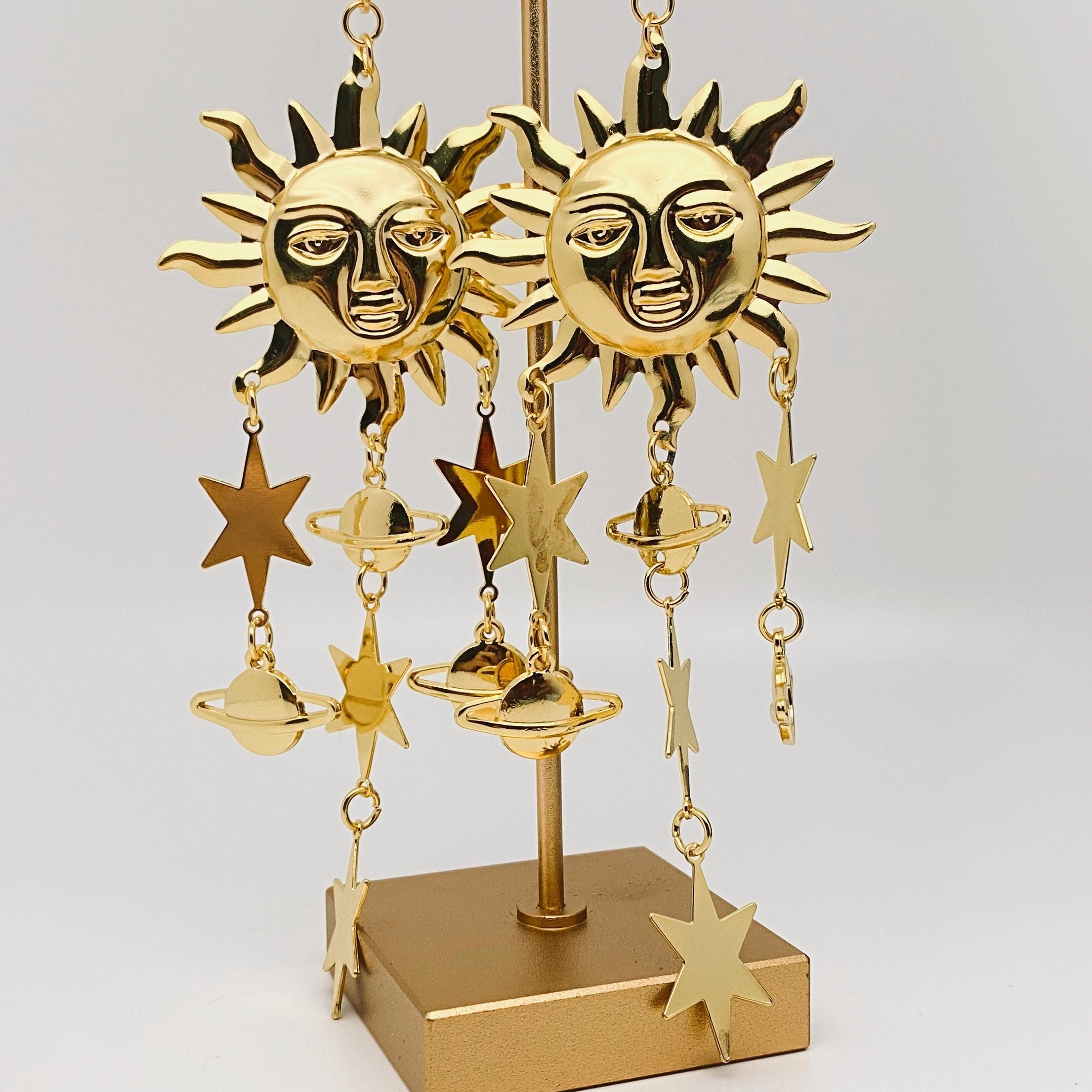 Smiley Sun Star Tassel Earring
