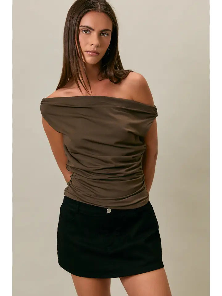 Off the Shoulder Top with Ruching