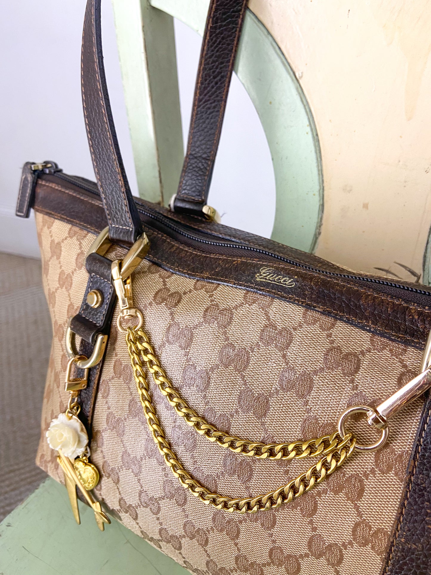 OOAK VINTAGE GUCCI AIRPLANE CHARM PURSE