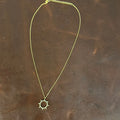 LUXE PAVE SUN OUTLINE 18KT GOLD PLATED NECKLACE