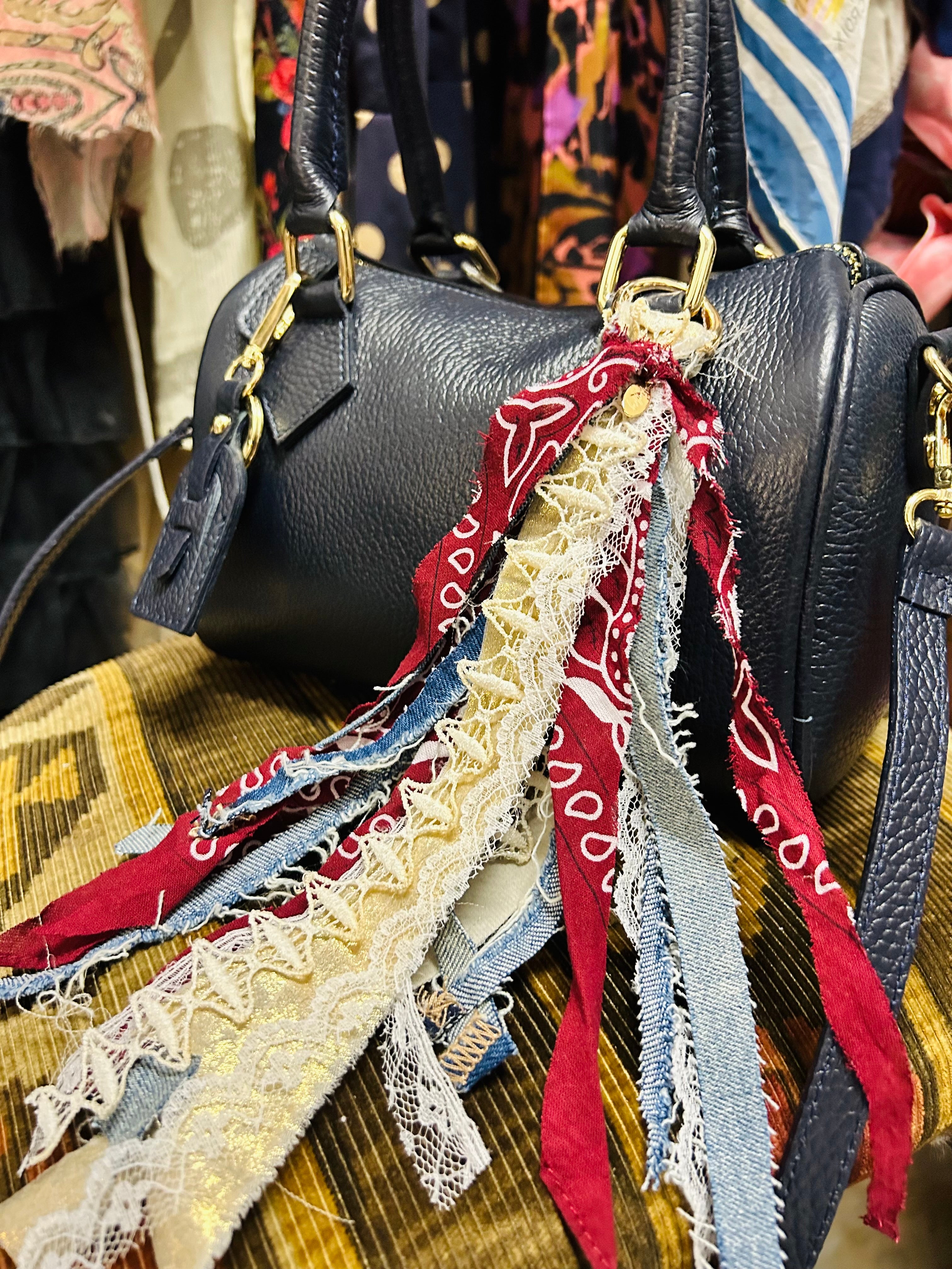Handmade Bandana & Denim Bag/Boot Charm