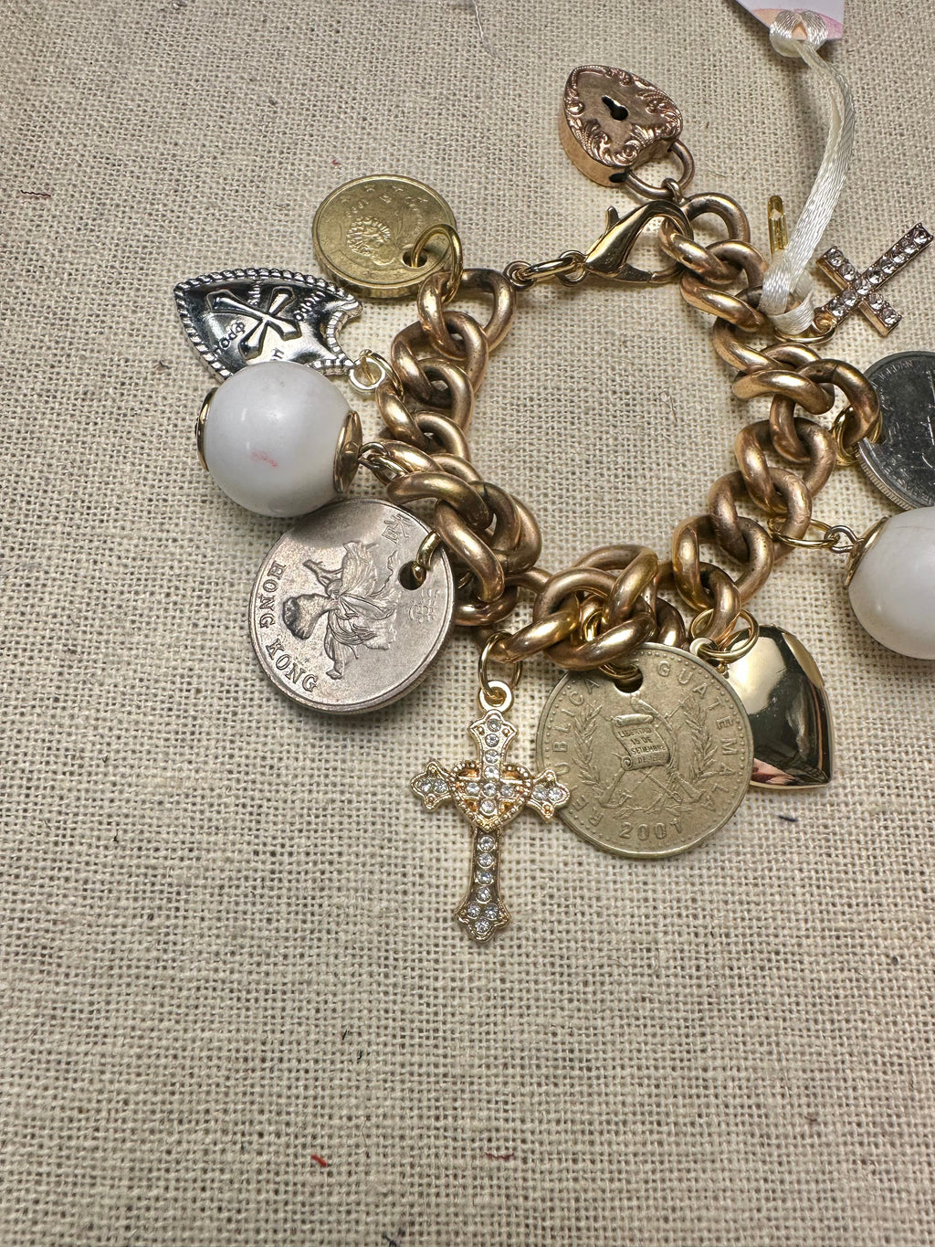 Uocycled OOAK Vintage Charm Bracelet
