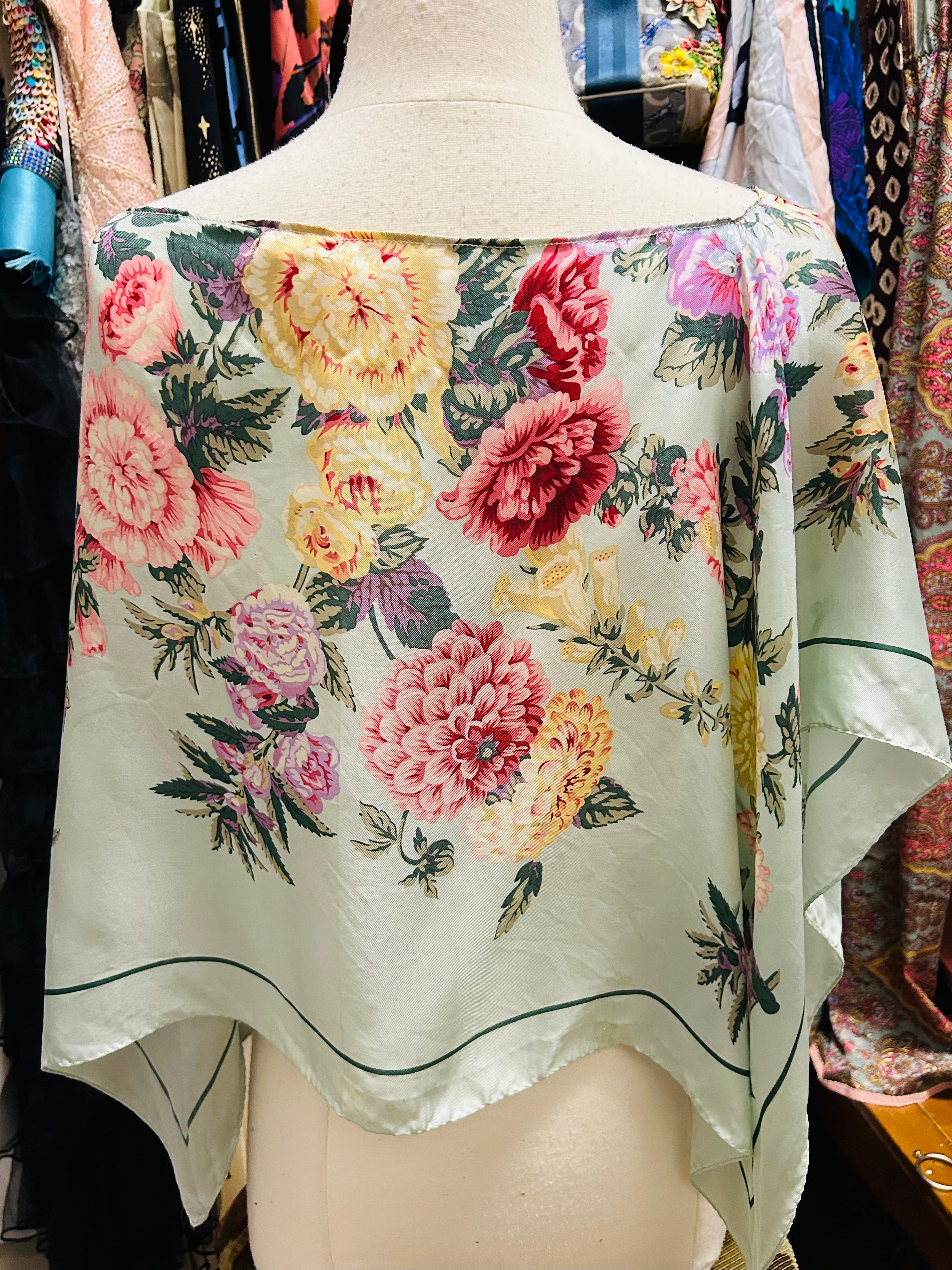 OOAK Vintage Silk Echo Scarf Top