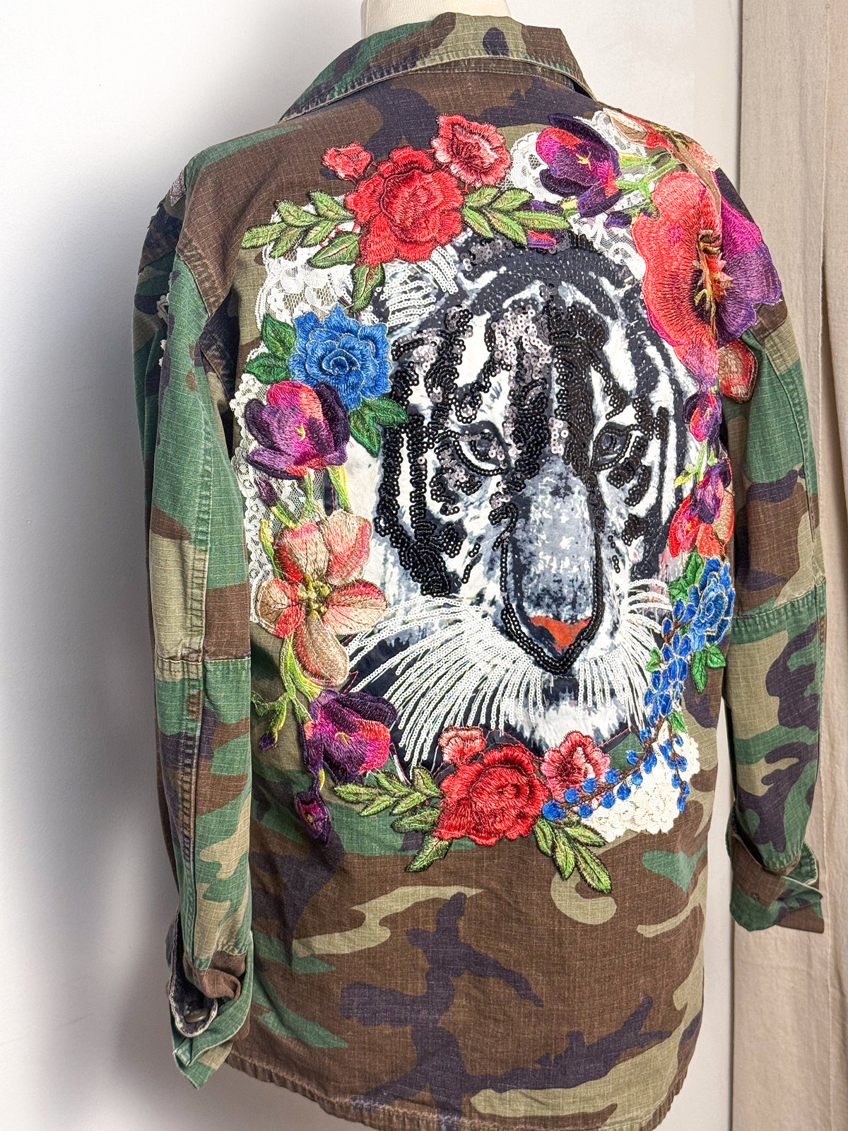 Wild Bloom — One-of-a-Kind Upcycled Military Jacket