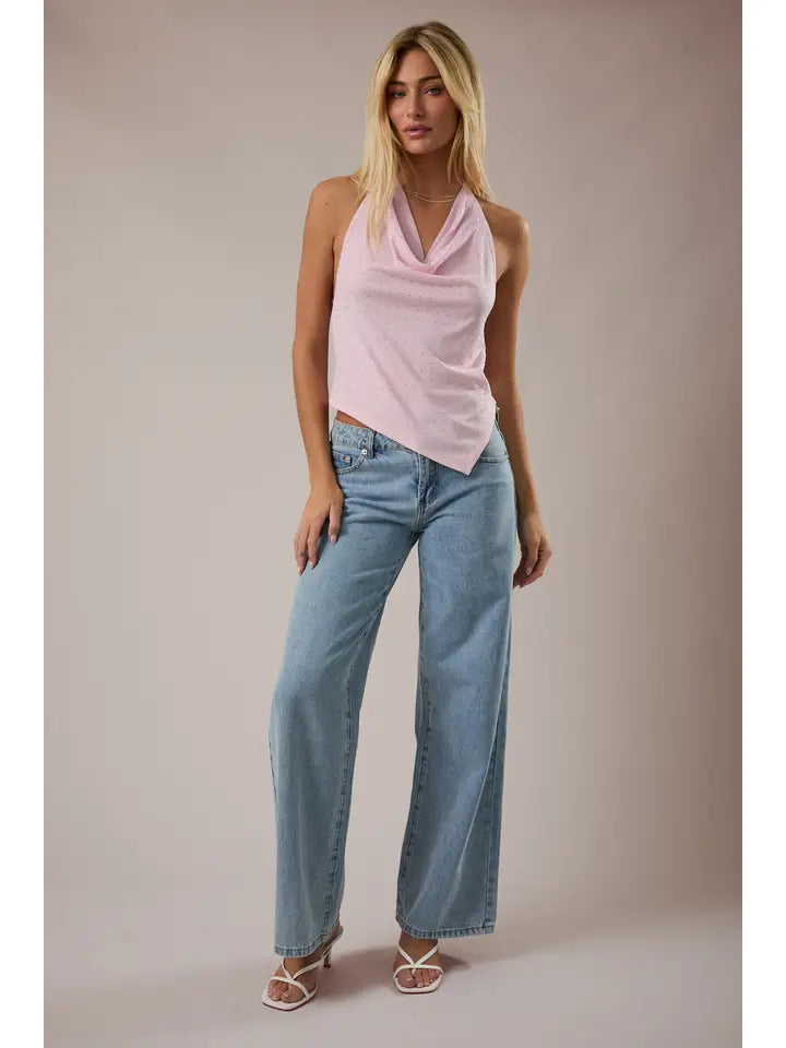 Mesh Top with Rhinestones