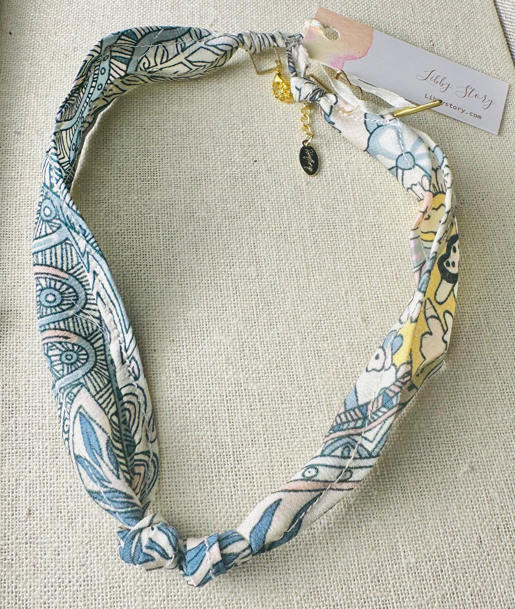 Silk Scarf Necklace for Adding Charms
