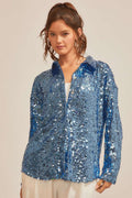 Square Sequin Oversize Shirt