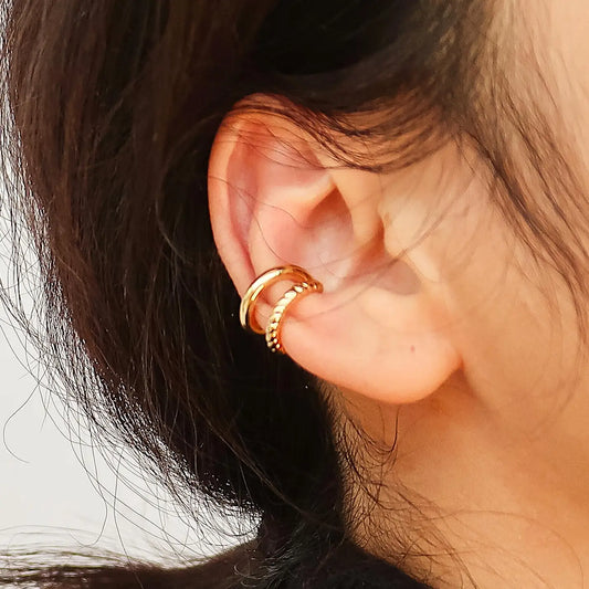 Lucas 18K Gold Braided Ear Cuff