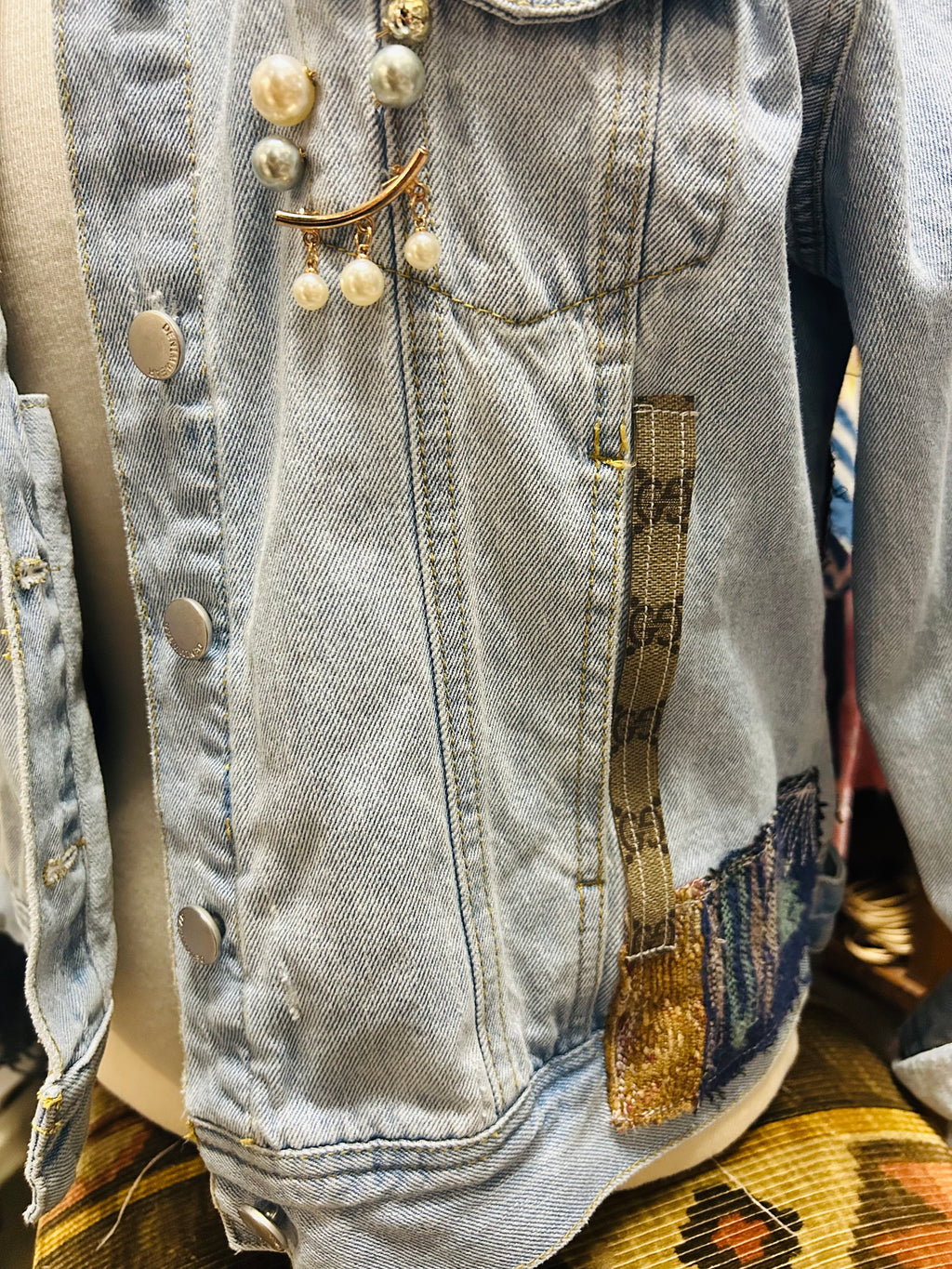 Libby Story “Gilded Starburst” One-of-a-Kind Denim Jacket