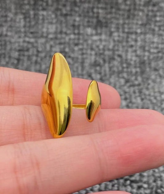 MIO 18KT GOLD PLATED GEO RING