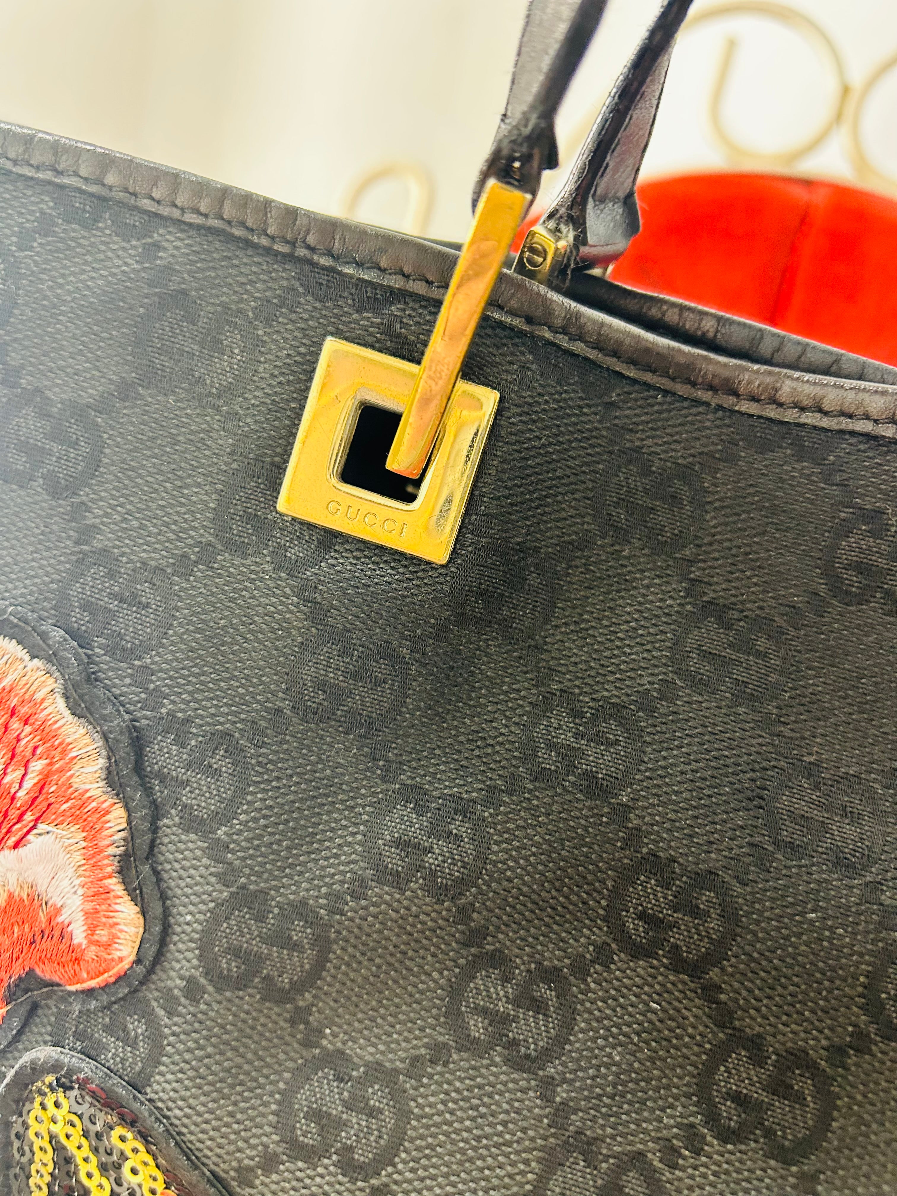 OOAK Green Eyed Cat Vintage Gucci Shoulder Bag