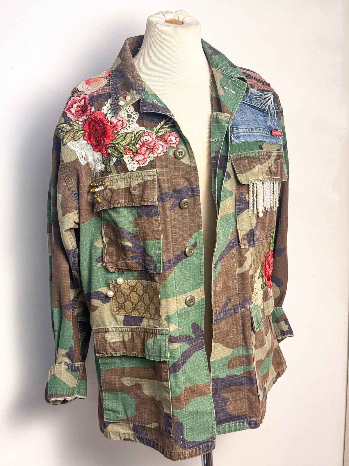 Wild Bloom — One-of-a-Kind Upcycled Military Jacket