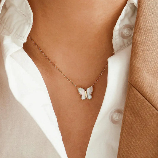Sandy Petite Shell Butterfly Necklace