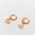 Heart-Shaped Pendant Huggie Earring