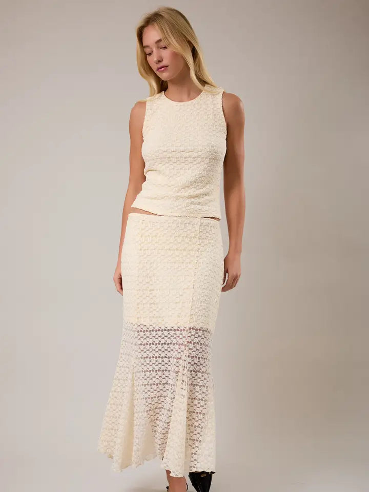 Mid Rise Midi Skirt