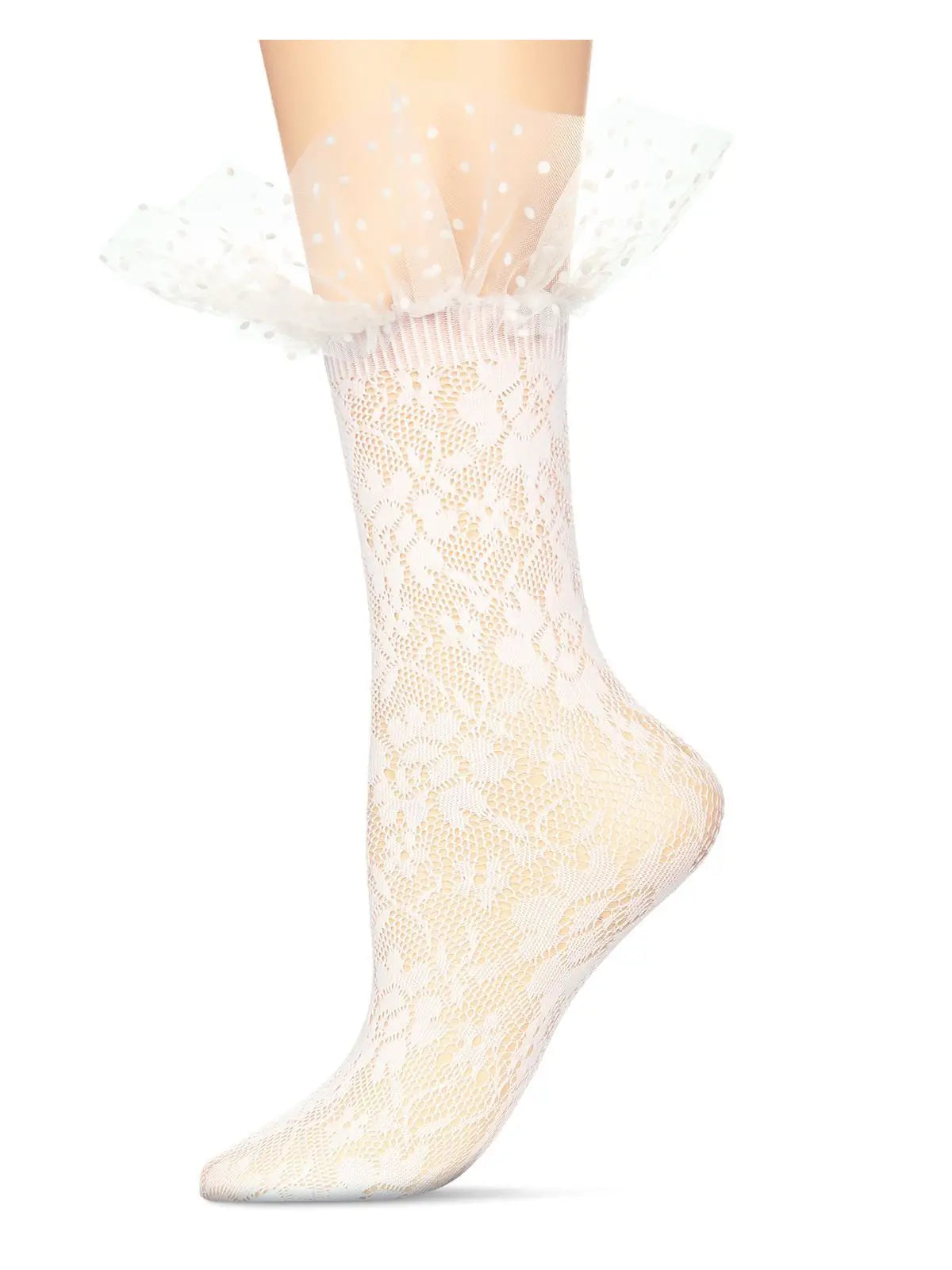 Floral Lace Ruffle Crew