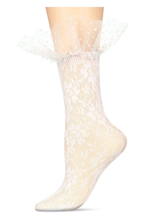 Floral Lace Ruffle Crew