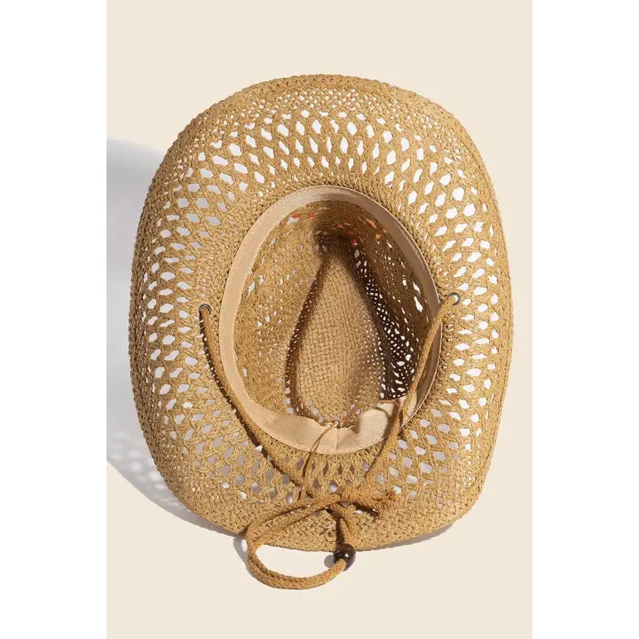 Double Strap Western Straw Hat