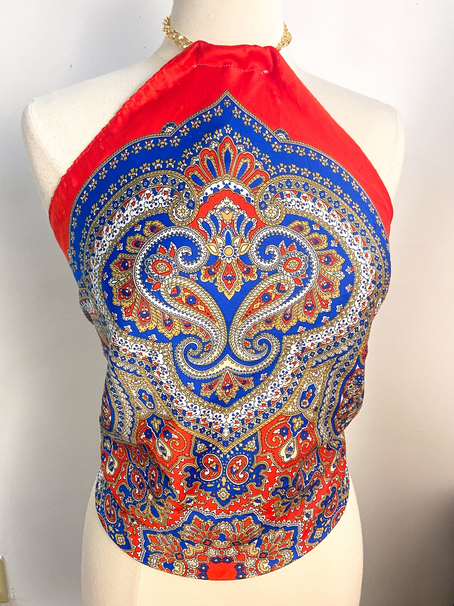 OOAK Vintage Paisley Scarf Top