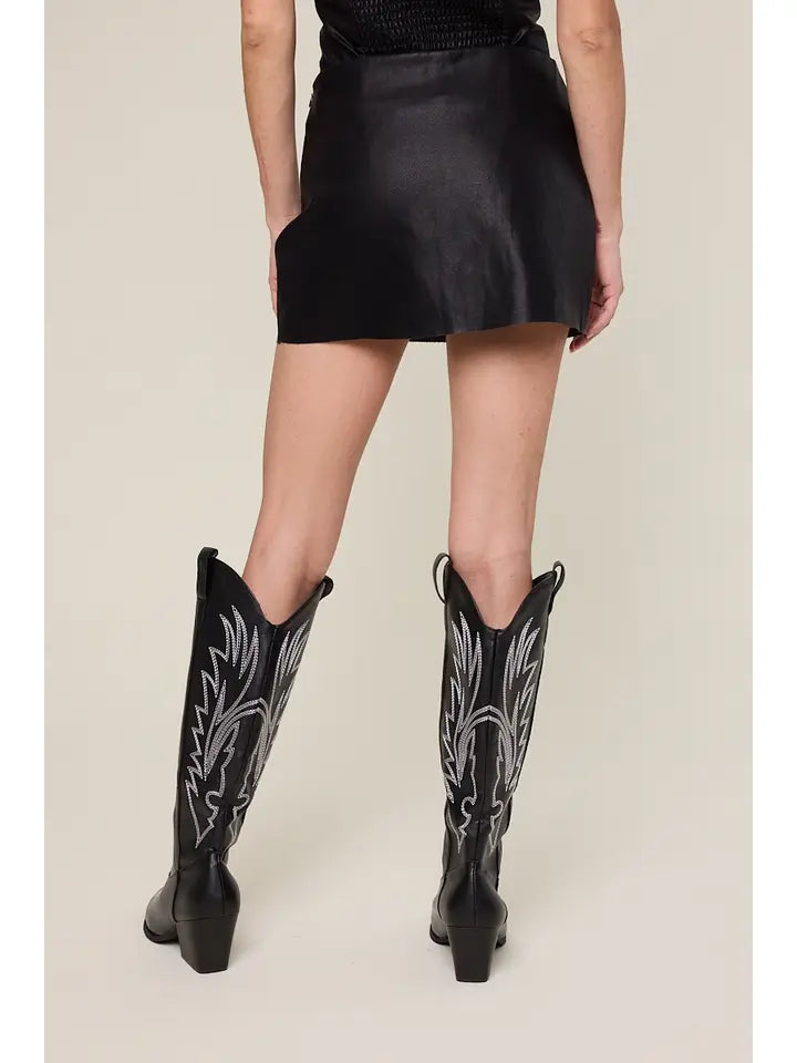 Go Your Own Way Leather Mini Skort