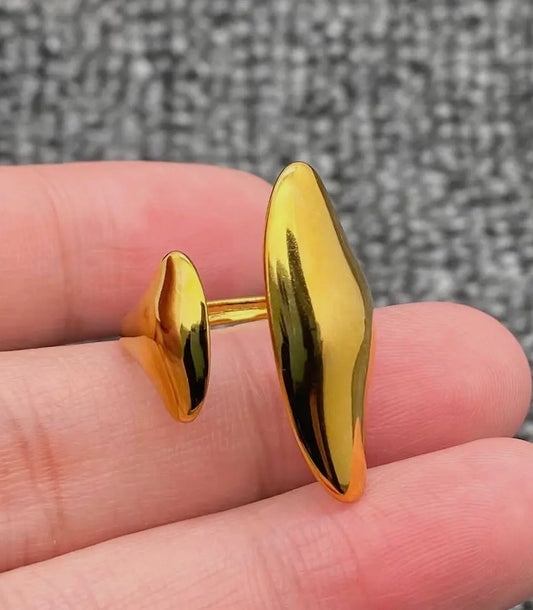 MIO 18KT GOLD PLATED GEO RING