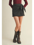 Tie Front Mini Skirt