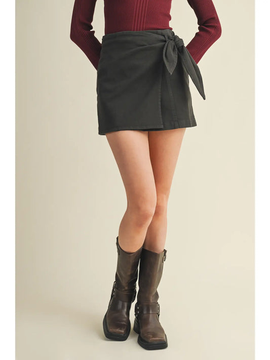 Tie Front Mini Skirt