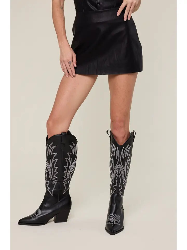 Go Your Own Way Leather Mini Skort
